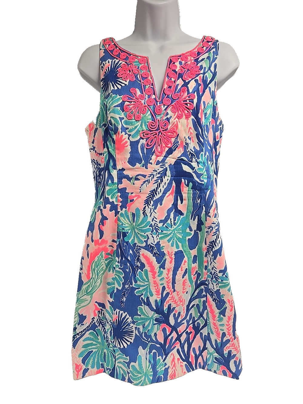 Lilly Pulitzer Womens Dress Gabby Shift Blues Aquatic Pattern Size 4 Small